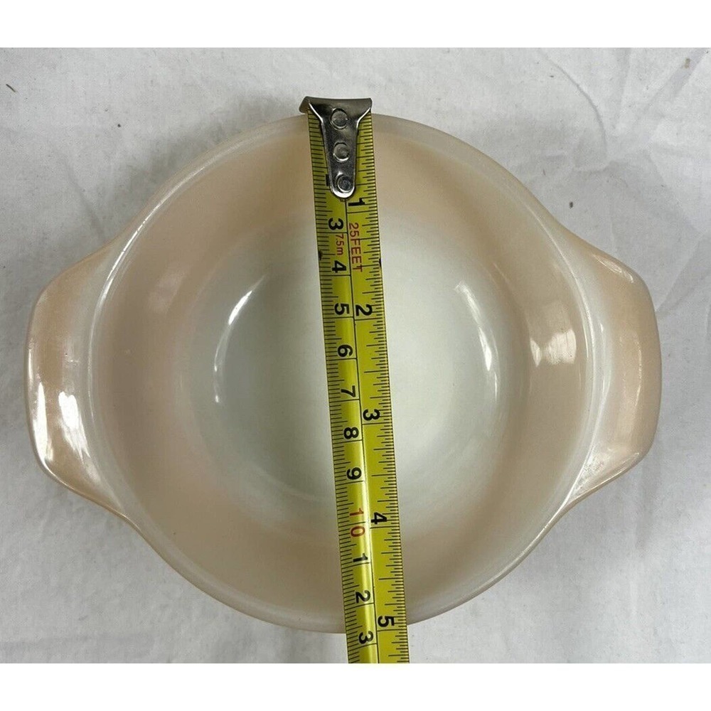 Vintage Anchor Hocking Fire King 472 Peach Lustre Ovenware Baking Casserole Dish - Picture 6 of 8